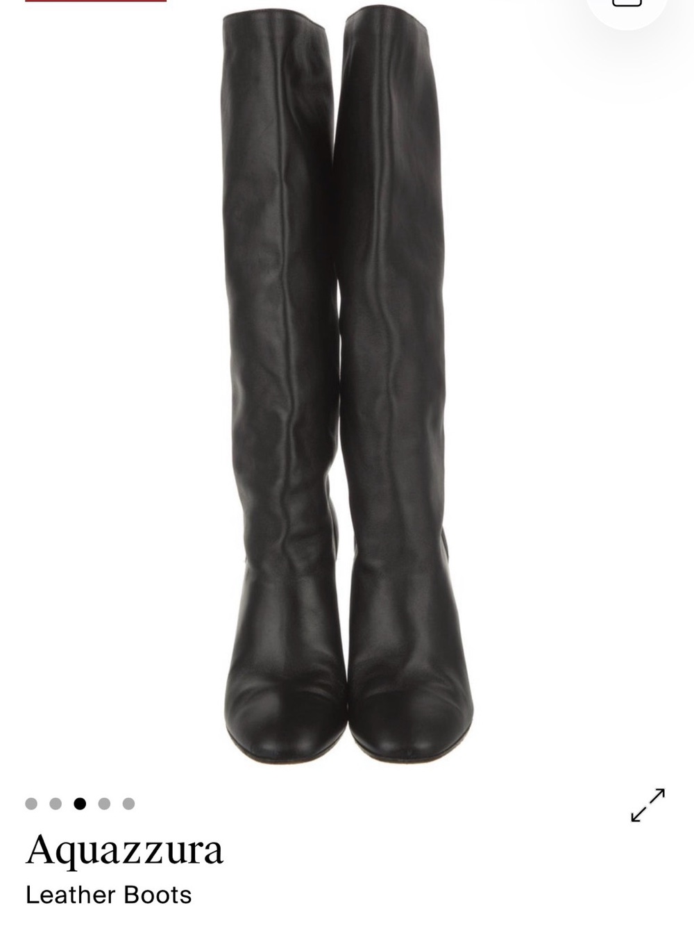Classic mid calf, Black Leather Block Heel Boots - Women